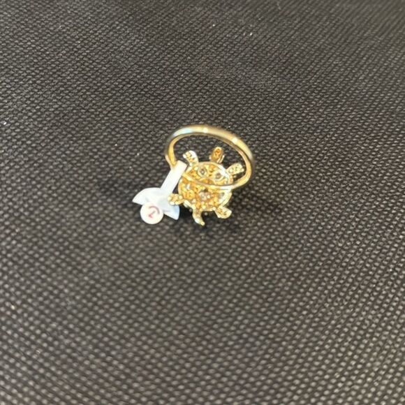 Elegant 14K Gold Plated Zirconia Turtle Ring - Picture 9 of 9